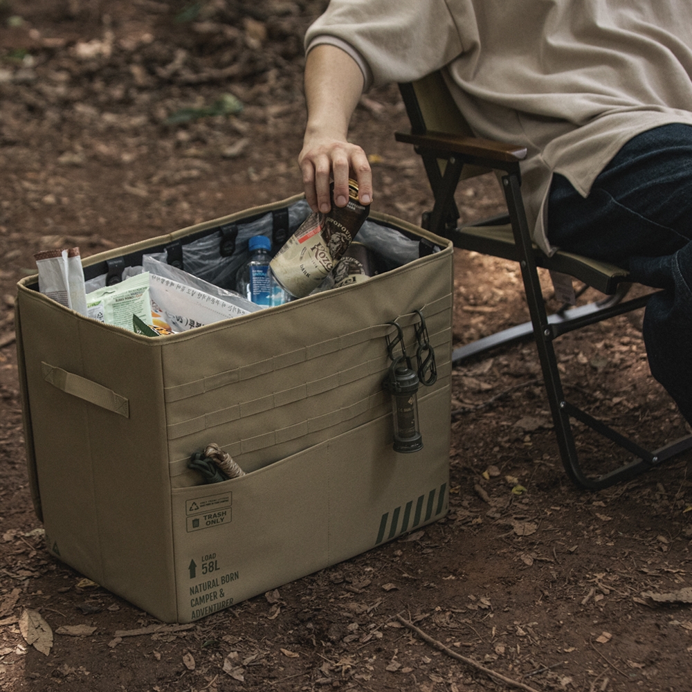 CARGO 工業風磁吸式掀蓋垃圾桶(沙色)